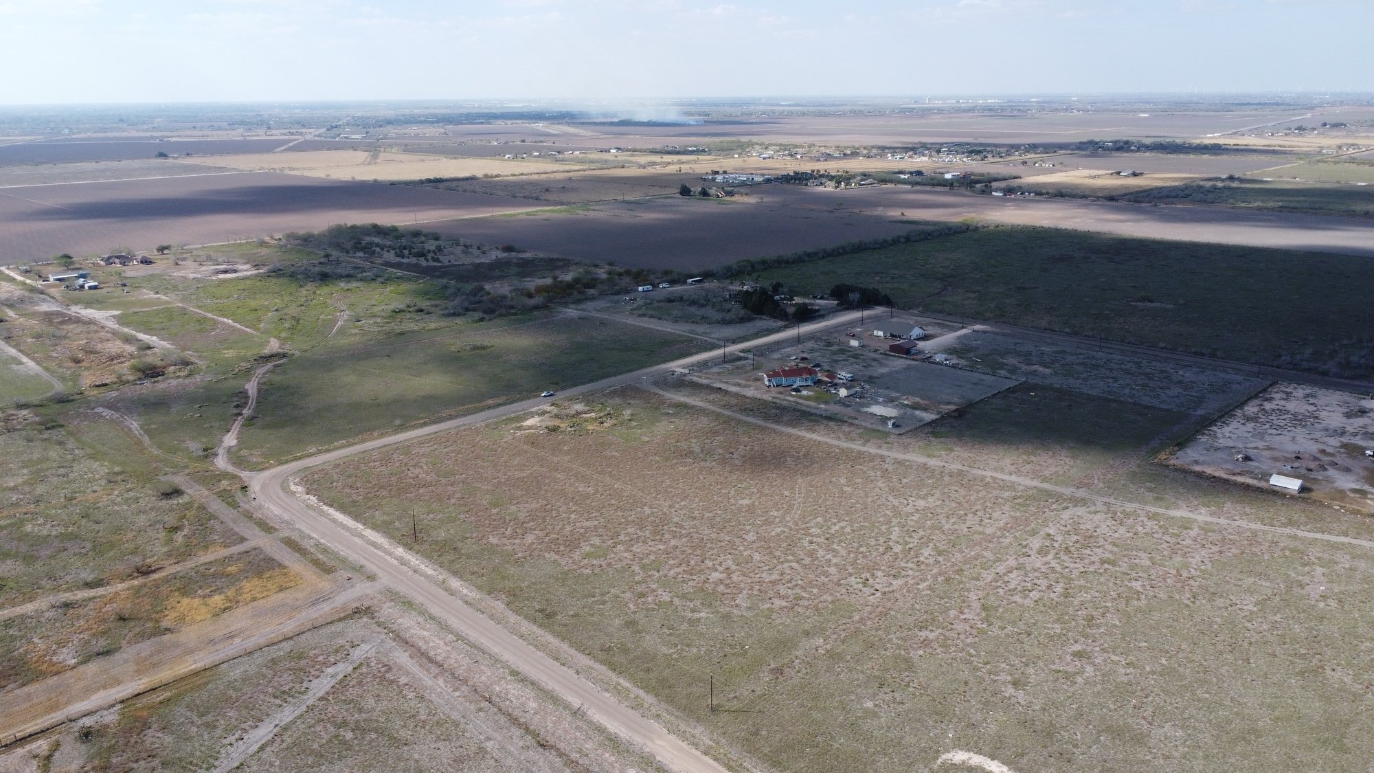 Aerial toward homes