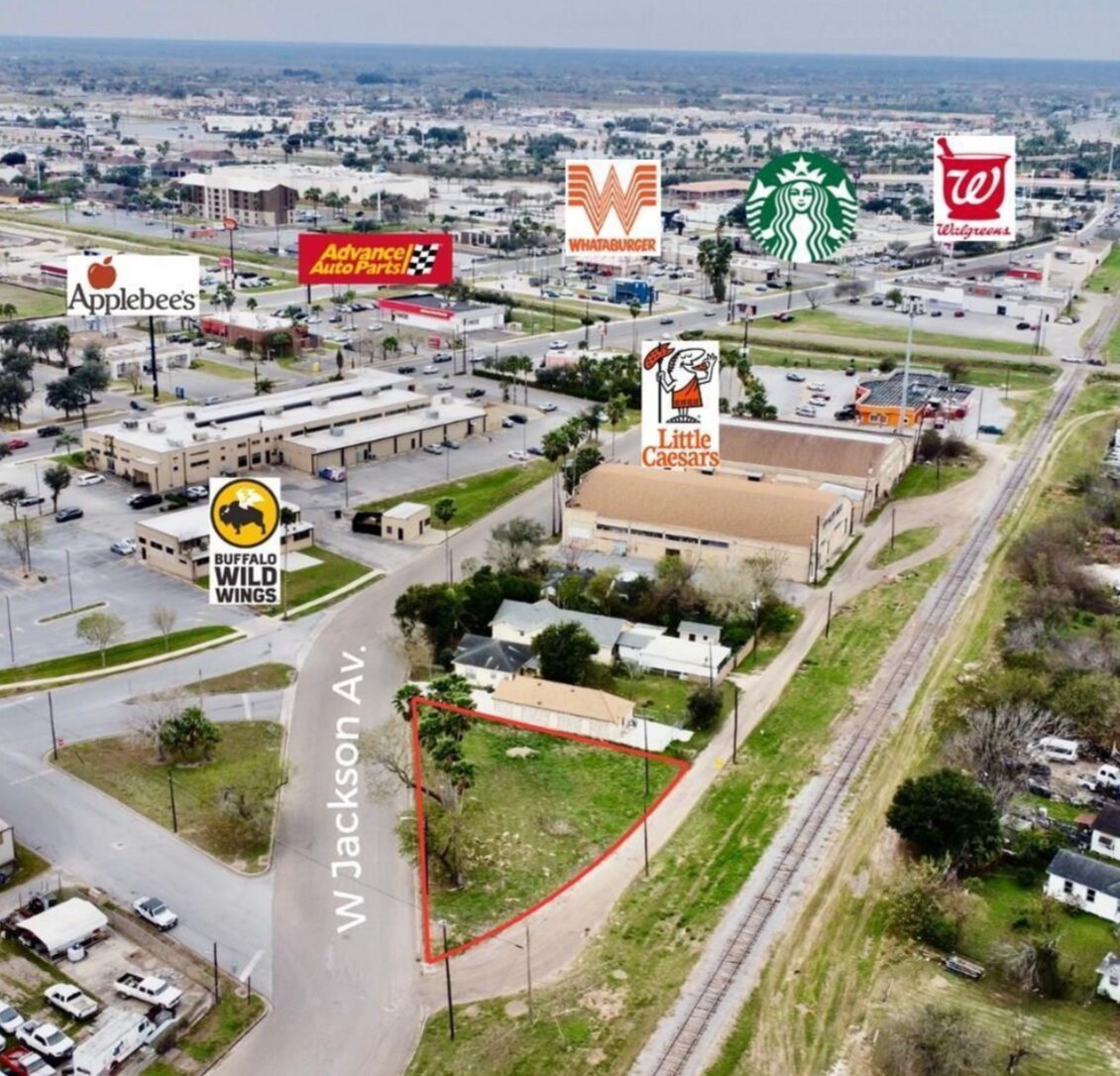 Marketing aerial with nearby business context