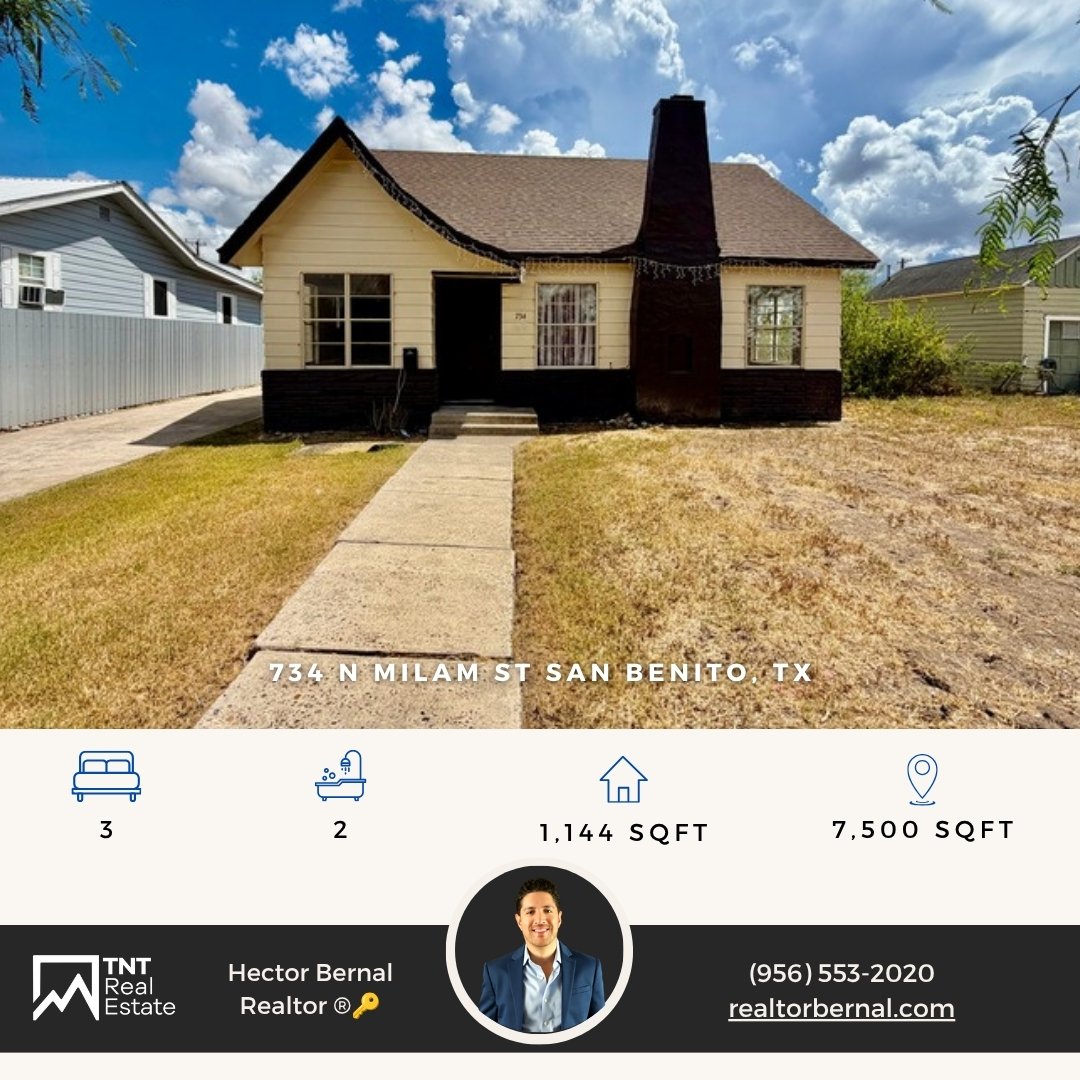 Branded listing graphic for 734 N Milam St